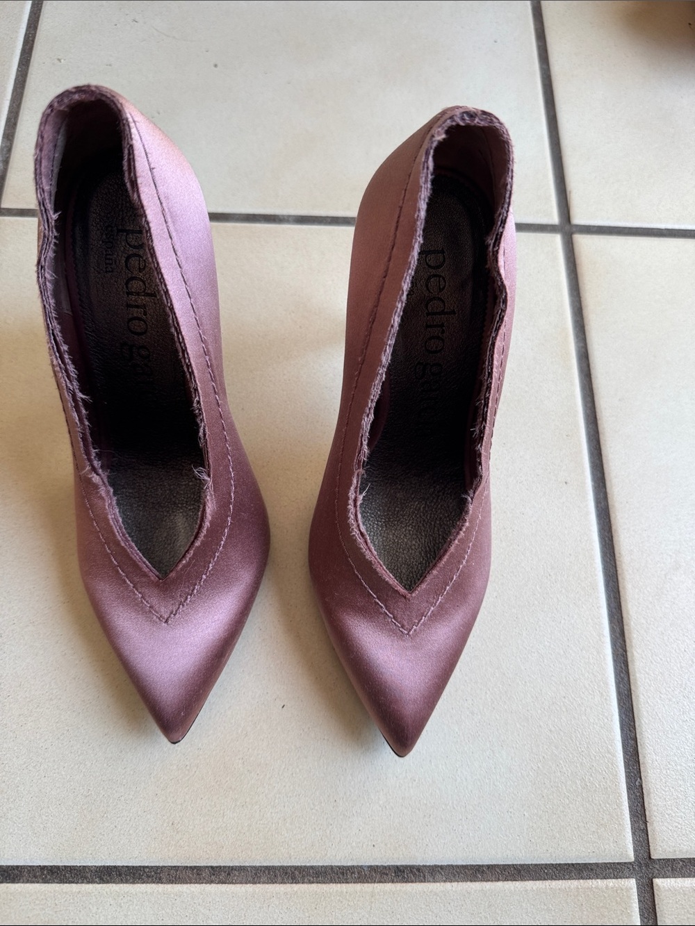 Pedro Garcia Dusty Rose Satin Pointed Pumps